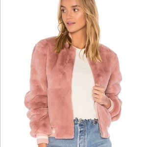 Elizabeth & James AUTHENTIC rabbit fur bomber